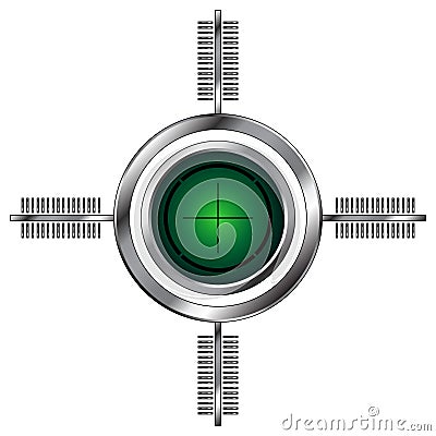 Silver gun sight over white Vector Illustration