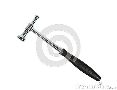 Silver Hammer isolated on white background,clipping path Stock Photo