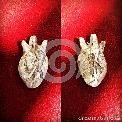 Silver Heart Stock Photo