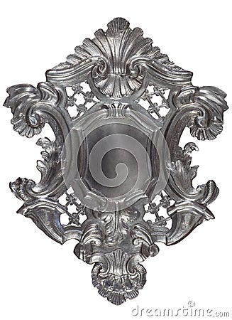 Silver heraldic shield Stock Photo