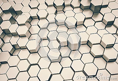 Silver hexagon pattern - honeycomb concept Stock Photo