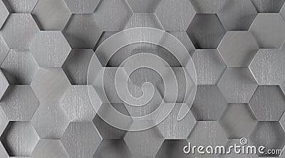 Silver Hexagonal Tile Background (Lights On) Stock Photo