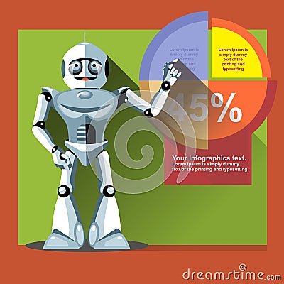 Silver humanoid robot Vector Illustration