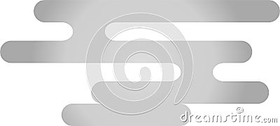 Silver Japanese style deformed cloud Vector Illustration