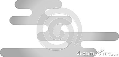 Silver Japanese style deformed cloud Vector Illustration