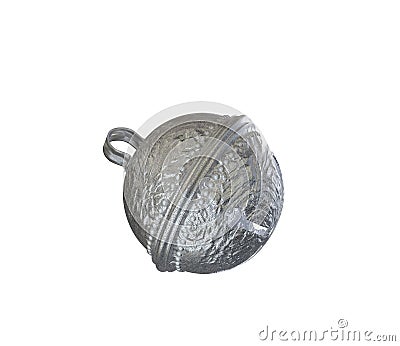 Silver Jingle Bell with the Snow Star Embossing Stock Photo