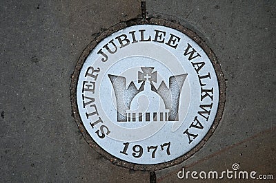 Silver Jubilee Walkway sign Stock Photo