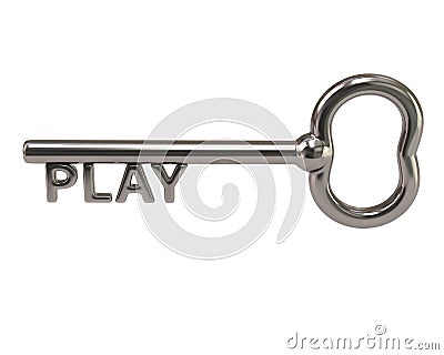 Silver key with word play Stock Photo