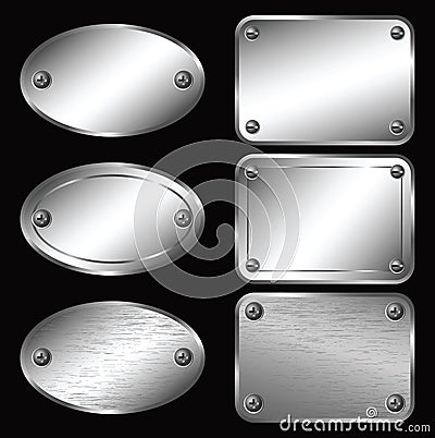 Silver Labels - Nameplates Vector Illustration