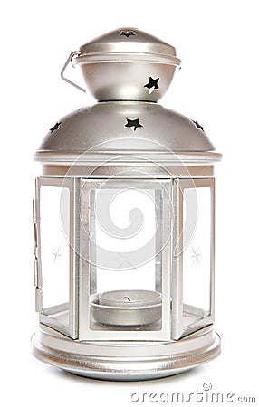 Silver lantern Stock Photo