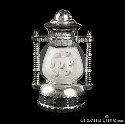 Silver Lantern of Ramadan Stock Photo