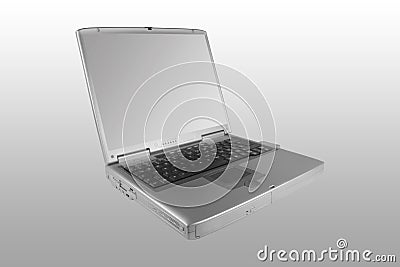 Silver Laptop Stock Photo