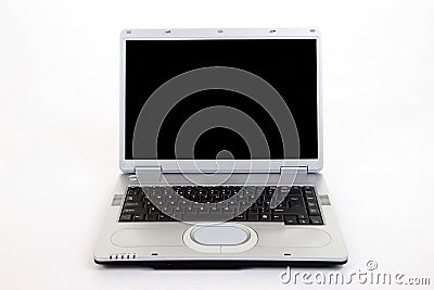 Silver Laptop Computer Stock Photo