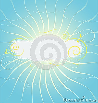 Silver Lining Cloud Vector Illustration