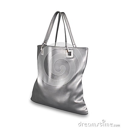 Silver luxury handbag Stock Photo