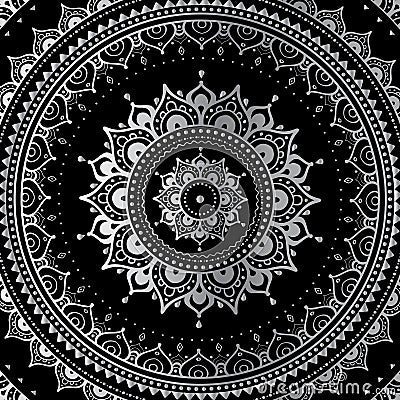 Silver mandala Vector Illustration