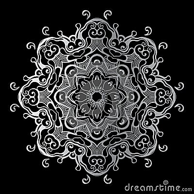 Silver mandala Vector Illustration