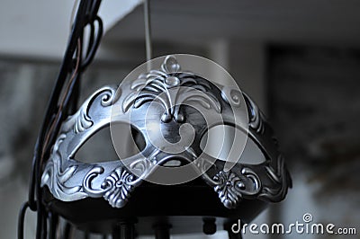 Silver Mask - Mardi Gras - Carnival - Venitian - Art - Abstract Stock Photo