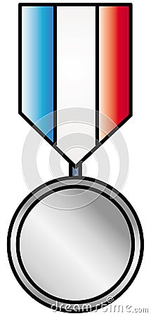 Silver medal Vector Illustration