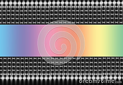 Silver Mesh with Pastel Rainbow Spectrum Cartoon Illustration