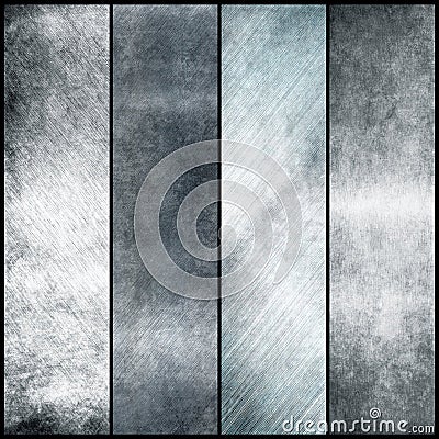 Silver metal banners Stock Photo