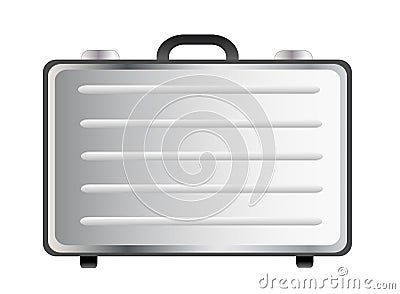 Silver metal case Vector Illustration