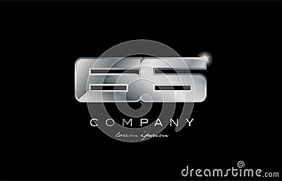 66 silver metal number company design logo Vector Illustration