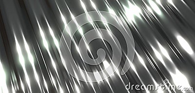 Silver metal texture background, interesting striped chrome waves pattern Cartoon Illustration