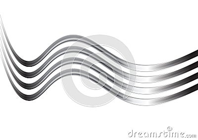 Silver metal waves abstract vector background Vector Illustration