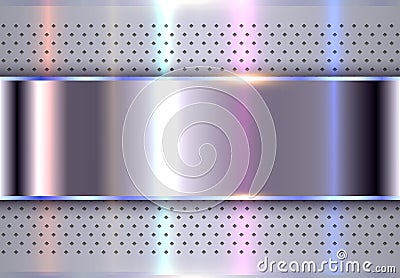 Silver metallic background, polished chrome and steel texture Vector Illustration