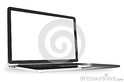 Silver Modern Laptop Stock Photo