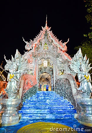 Silver Monastery which is made out of 100 percent silver, Wat Srisuphan Temple Stock Photo