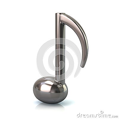 Silver music note Cartoon Illustration