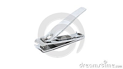 Silver nail clipper with white background front look Stock Photo