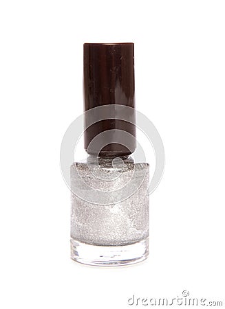 Silver nail varnish Stock Photo