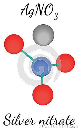 Silver nitrate AgNO3 molecule Vector Illustration