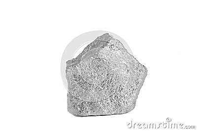 Silver nugget isolated on white Stock Photo