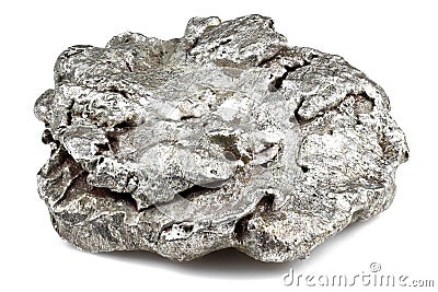 Silver nugget Stock Photo