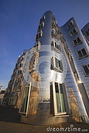 Silver Office Towers, Media Harbor, Duesseldorf Editorial Stock Photo