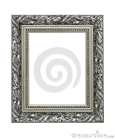 Silver ornate picture frame Stock Photo