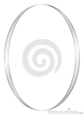 Silver oval metal frame isolated on white Stock Photo