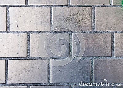 Silver painted brickwall Stock Photo