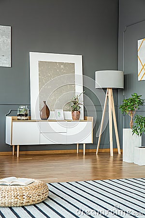 Silver painting in living room Stock Photo