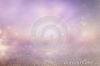 silver and pink glitter vintage lights background Stock Photo