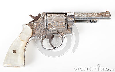 Silver pistol Stock Photo