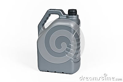 Silver plastic jerrycan Stock Photo