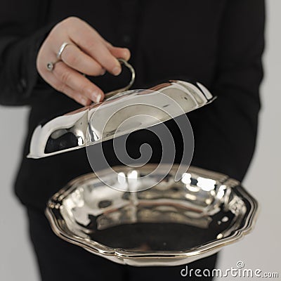 Silver plate Stock Photo