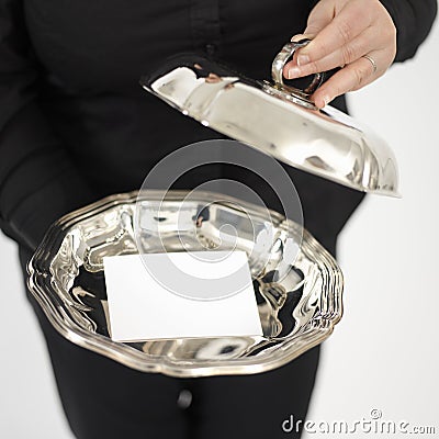 Silver plate Stock Photo