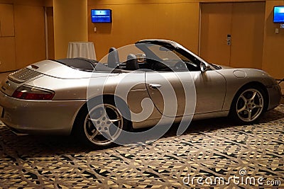 Silver Porsche 911 convertible Editorial Stock Photo