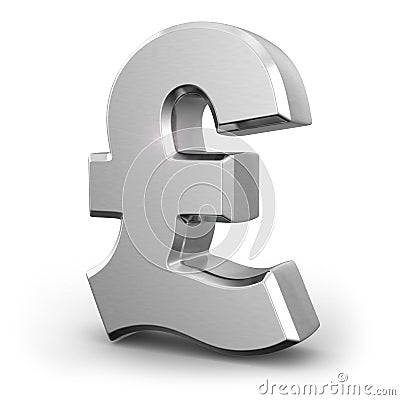 Silver pound currency sign Stock Photo